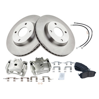 TRQ® - Disc Brake Kit with Semi-Metallic Pads, Calipers and Hoses