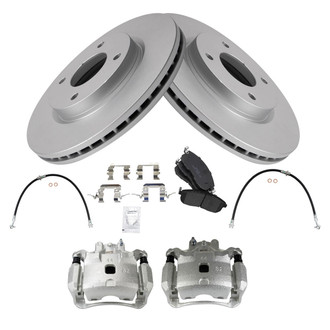 TRQ® - Front Disc Brake Kit with Ceramic Pads, Calipers and Hoses