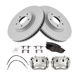 TRQ® - Front Disc Brake Kit with Ceramic Pads, Calipers and Hoses