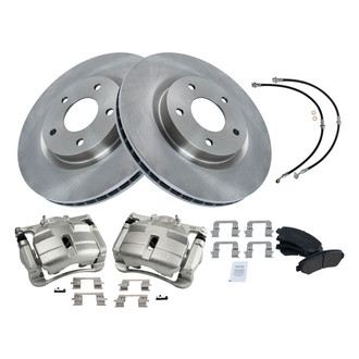TRQ® - Front Disc Brake Kit with Ceramic Pads, Calipers and Hoses