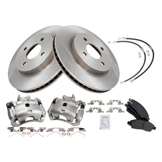 TRQ® - Disc Brake Kit with Ceramic Pads, Calipers and Hoses