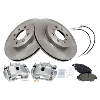 TRQ® - Front Disc Brake Kit with Ceramic Pads, Calipers and Hoses