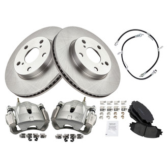TRQ® - Front Disc Brake Kit with Ceramic Pads, Calipers and Hoses