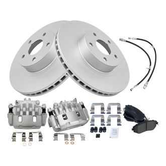 TRQ® - Front Disc Brake Kit with Ceramic Pads, Calipers and Hoses