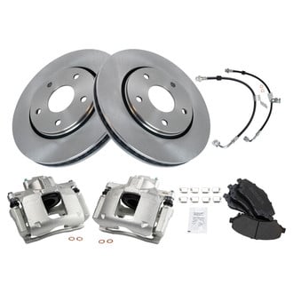 TRQ® BKA01354 - Front Disc Brake Kit with Semi-Metallic Pads, Calipers and Hoses