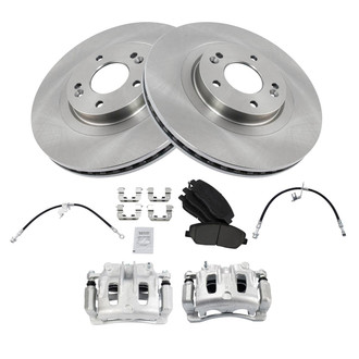 TRQ® - Disc Brake Kit with Ceramic Pads, Calipers and Hoses
