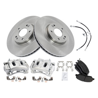 TRQ® - Disc Brake Kit with Semi-Metallic Pads, Calipers and Hoses