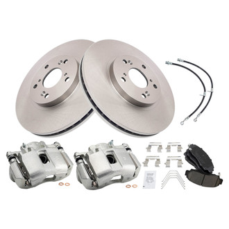 TRQ® - Front Disc Brake Kit with Ceramic Pads, Calipers and Hoses