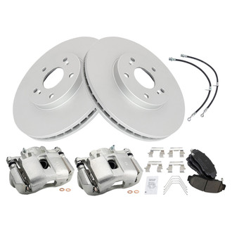 TRQ® - Front Disc Brake Kit with Ceramic Pads, Calipers and Hoses