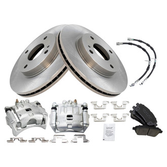 TRQ® - Front Disc Brake Kit with Ceramic Pads, Calipers and Hoses