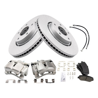 TRQ® - Front Disc Brake Kit with Ceramic Pads, Calipers and Hoses