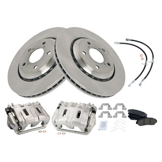 TRQ® - Disc Brake Kit with Ceramic Pads, Calipers and Hoses