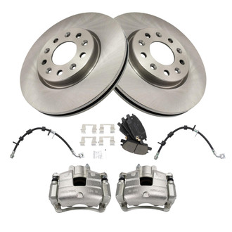 TRQ® - Disc Brake Kit with Ceramic Pads, Calipers and Hoses