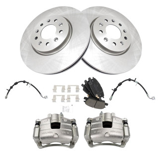 TRQ® - Front Disc Brake Kit with Ceramic Pads, Calipers and Hoses