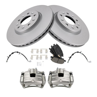 TRQ® - Front Disc Brake Kit with Ceramic Pads, Calipers and Hoses