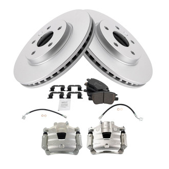 TRQ® - Front Disc Brake Kit with Ceramic Pads, Calipers and Hoses