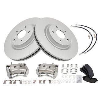 TRQ® - Front Disc Brake Kit with Ceramic Pads, Calipers and Hoses