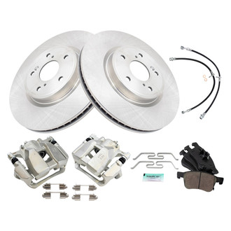 TRQ® - Front Disc Brake Kit with Ceramic Pads, Calipers and Hoses