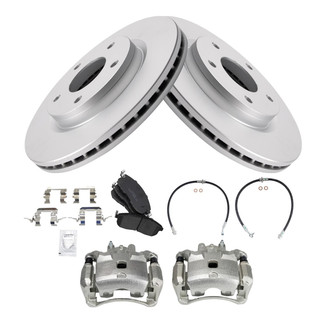TRQ® - Front Disc Brake Kit with Ceramic Pads, Calipers and Hoses