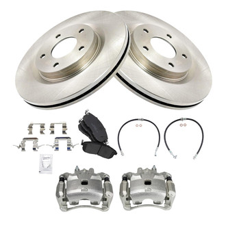 TRQ® - Front Disc Brake Kit with Ceramic Pads, Calipers and Hoses