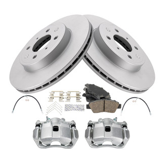 TRQ® - Front Disc Brake Kit with Ceramic Pads, Calipers and Hoses