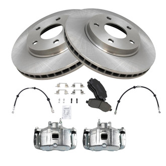 TRQ® - Disc Brake Kit with Ceramic Pads, Calipers and Hoses