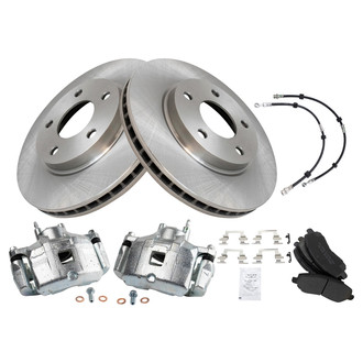 TRQ® - Disc Brake Kit with Semi-Metallic Pads, Calipers and Hoses