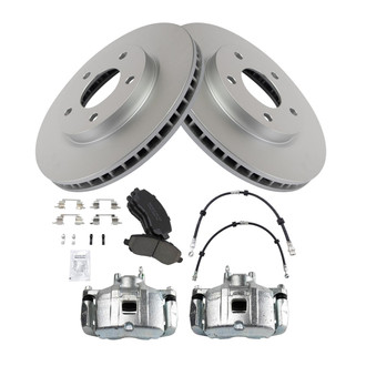 TRQ® - Front Disc Brake Kit with Ceramic Pads, Calipers and Hoses