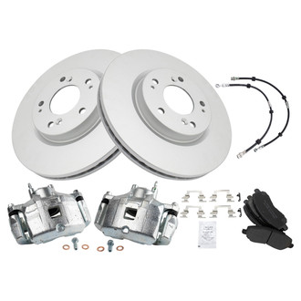 TRQ® - Disc Brake Kit with Semi-Metallic Pads, Calipers and Hoses