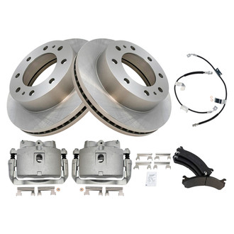 TRQ® - Disc Brake Kit with Semi-Metallic Pads, Calipers and Hoses
