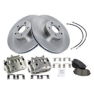 TRQ® - Disc Brake Kit with Ceramic Pads, Calipers and Hoses