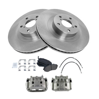 TRQ® - Disc Brake Kit with Semi-Metallic Pads, Calipers and Hoses