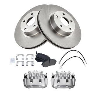TRQ® - Disc Brake Kit with Semi-Metallic Pads, Calipers and Hoses