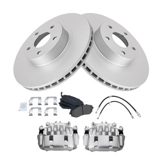 TRQ® - Front Disc Brake Kit with Semi-Metallic Pads, Calipers and Hoses
