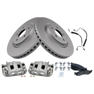 TRQ® - Front Disc Brake Kit with Ceramic Pads, Calipers and Hoses