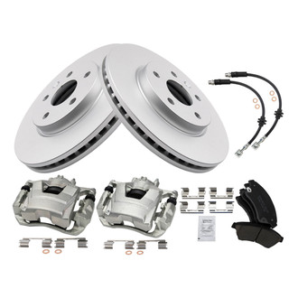 TRQ® - Front Disc Brake Kit with Ceramic Pads, Calipers and Hoses