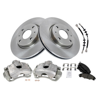 TRQ® - Front Disc Brake Kit with Ceramic Pads, Calipers and Hoses
