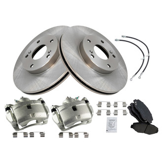 TRQ® - Front Disc Brake Kit with Ceramic Pads, Calipers and Hoses