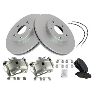 TRQ® - Front Disc Brake Kit with Ceramic Pads, Calipers and Hoses