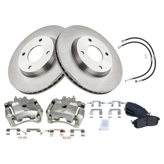 TRQ® - Disc Brake Kit with Semi-Metallic Pads, Calipers and Hoses
