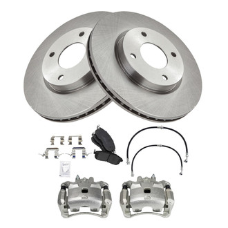 TRQ® - Disc Brake Kit with Ceramic Pads, Calipers and Hoses