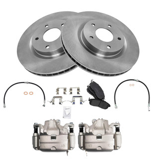 TRQ® - Front Disc Brake Kit with Ceramic Pads, Calipers and Hoses
