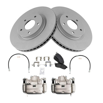 TRQ® - Front Disc Brake Kit with Ceramic Pads, Calipers and Hoses