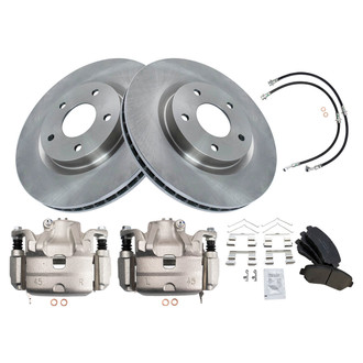 TRQ® - Front Disc Brake Kit with Ceramic Pads, Calipers and Hoses