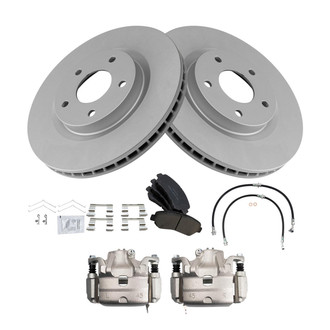 TRQ® - Front Disc Brake Kit with Ceramic Pads, Calipers and Hoses