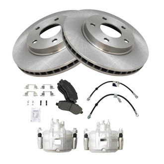 TRQ® - Front Disc Brake Kit with Ceramic Pads, Calipers and Hoses