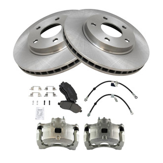 TRQ® - Front Disc Brake Kit with Ceramic Pads, Calipers and Hoses