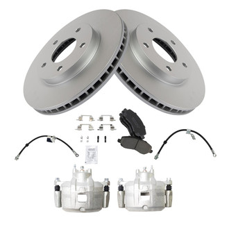 TRQ® - Front Disc Brake Kit with Ceramic Pads, Calipers and Hoses