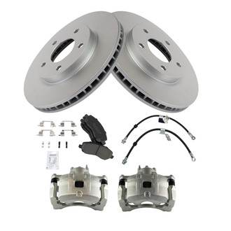 TRQ® - Front Disc Brake Kit with Ceramic Pads, Calipers and Hoses