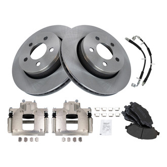 TRQ® - Disc Brake Kit with Semi-Metallic Pads, Calipers and Hoses